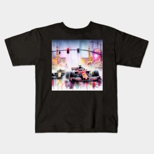 Artistic illustration of high speed racing cars in Las Vegas Kids T-Shirt